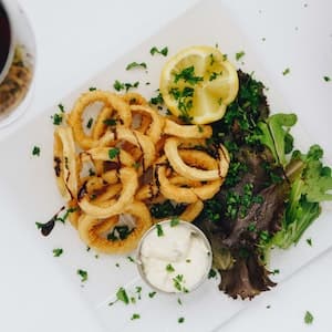 Bläckfiskringar Frysta Panerade