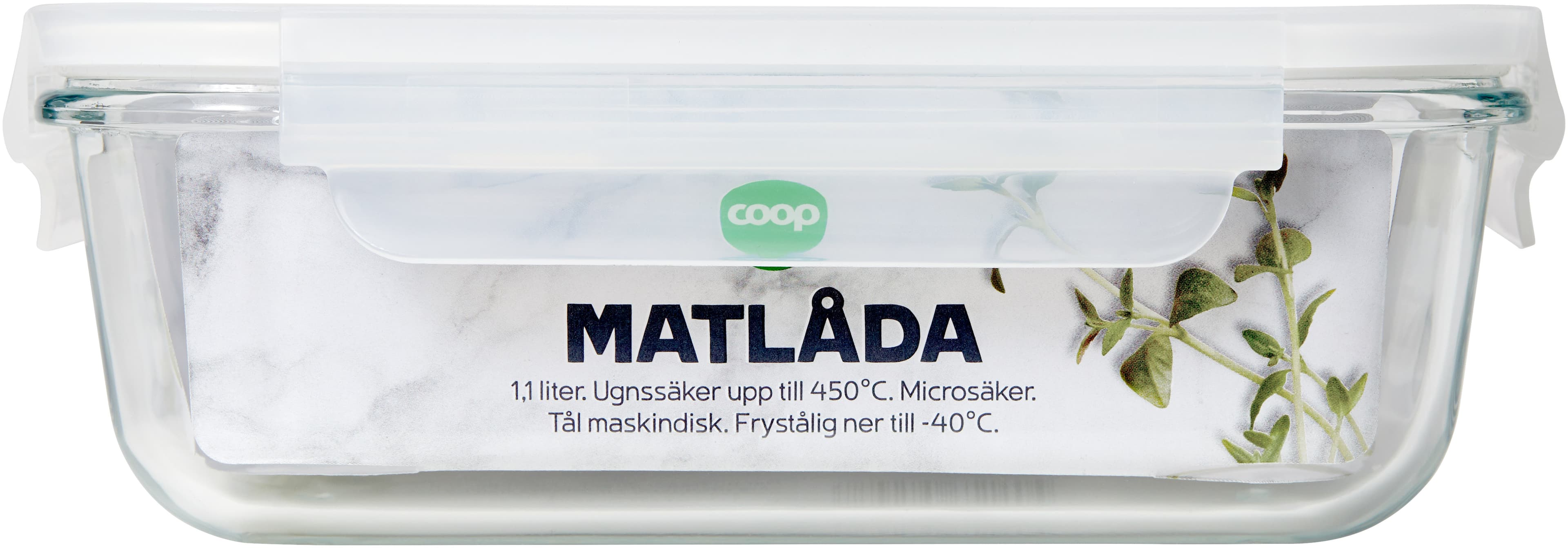 Matlåda glas 1,1 liter