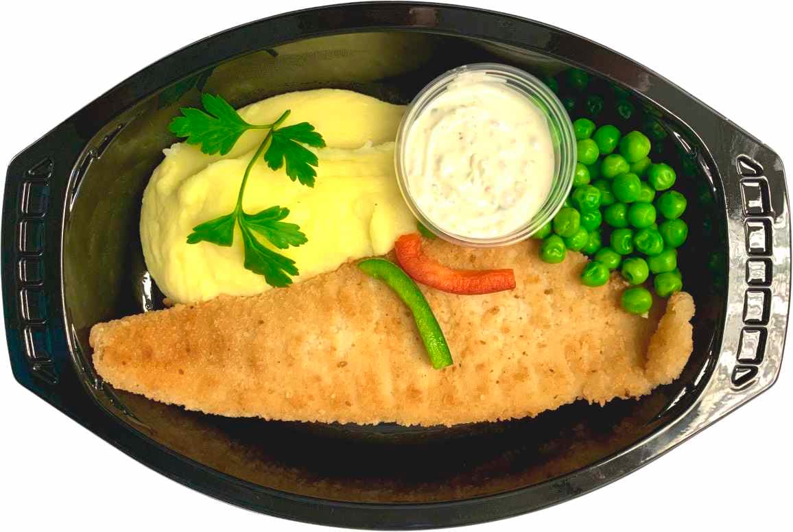 Panerad Fiskfilé Med Potatismos & Remouladsås