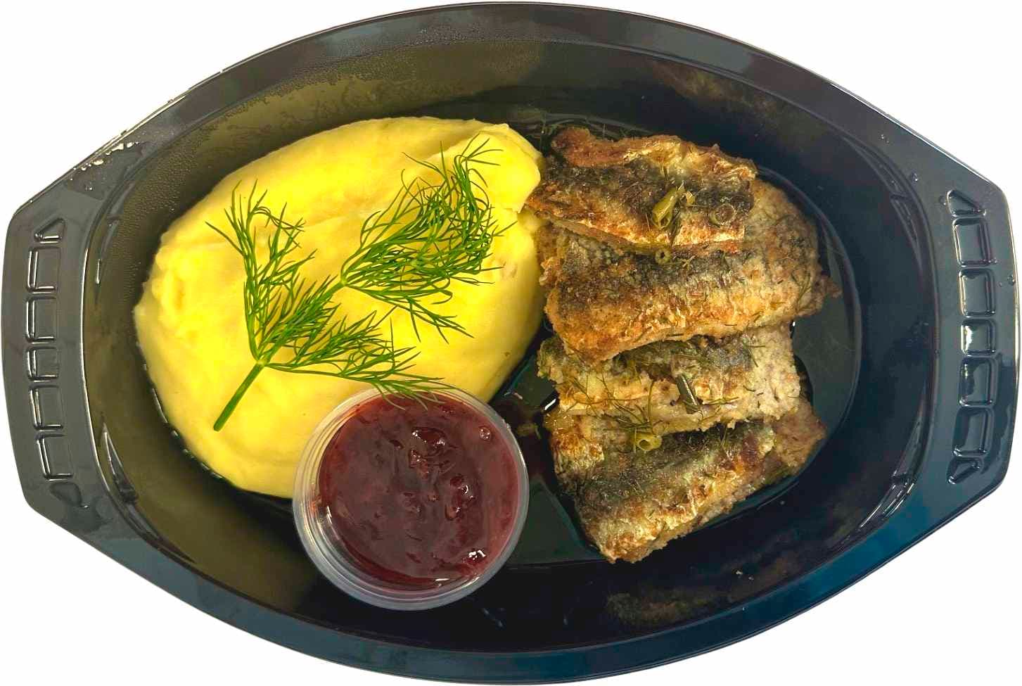 Stekt Strömming Med Potatismos Lingon Och Skirat Smör