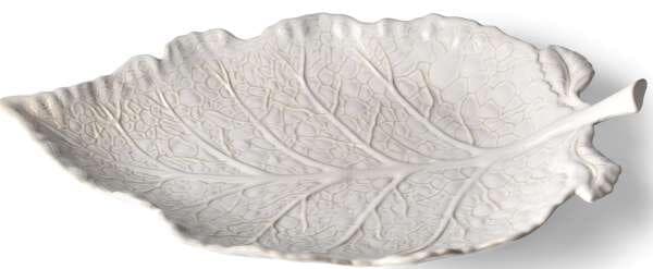 Serveringsfat Löv Vit