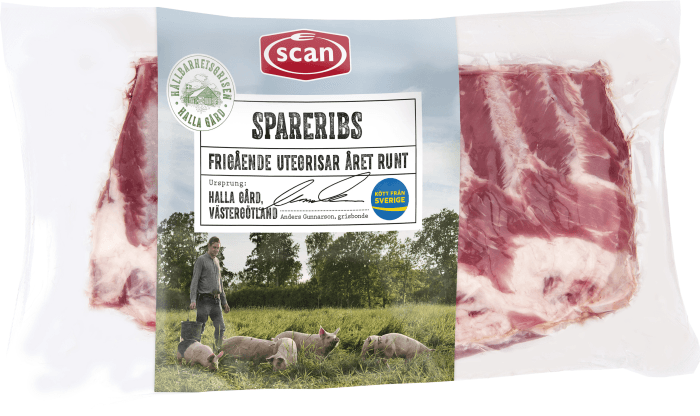 Spareribs av Hållbarhetsgris Breda ca 1100g