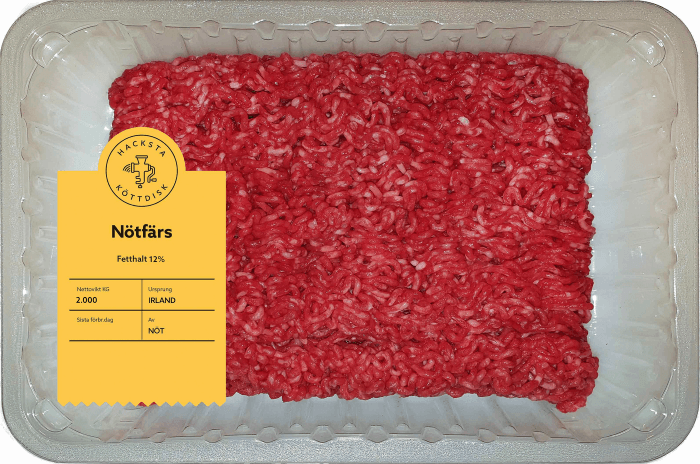 Nötfärs Färsk 12% import