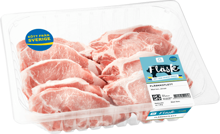 Fläskkotlett med Ben Skivad Sverige