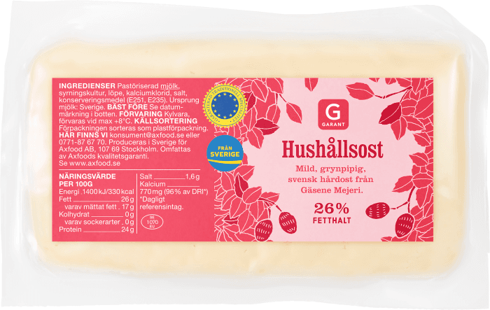 Hushållsost 26% ca