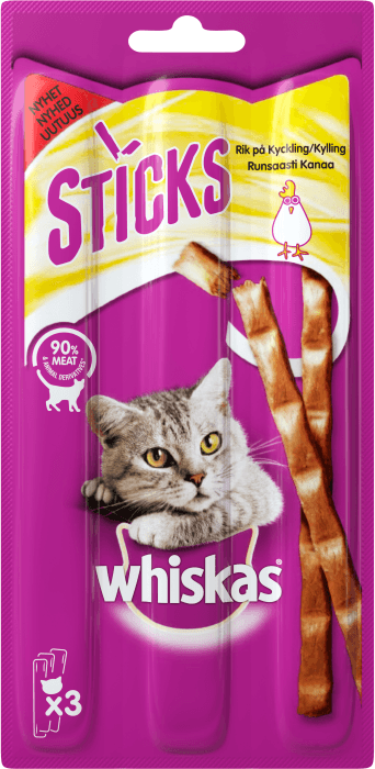 Kattgodis Sticks Kyckling 3-p