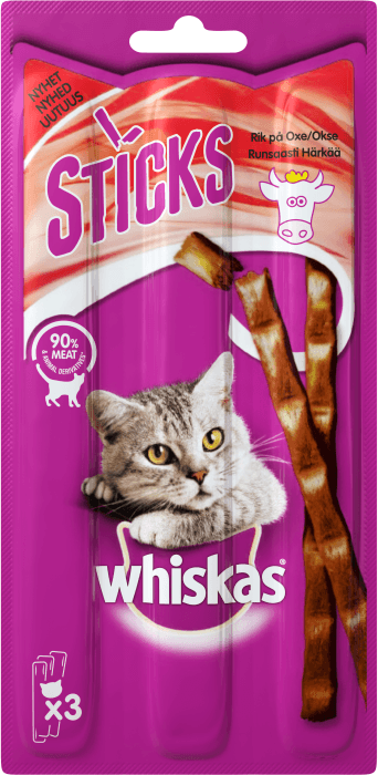 Kattgodis Sticks Oxkött 3-p