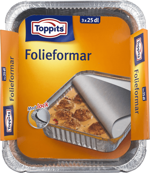 Folieformar med lock 3-p