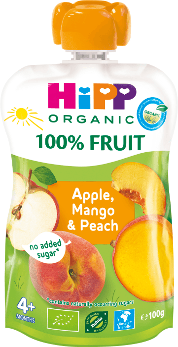 Smoothie Persika, Mango & Äpple 4 mån Eko