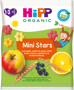 Mini Stars Äpple, Apelsin & Svarta Vinbär 12 mån Eko