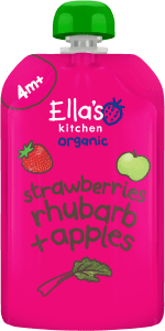 Jordgubb, rabarber & äpplepuré Eko