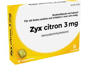Sugtablett Citron Benzydaminhydroklorid 3mg