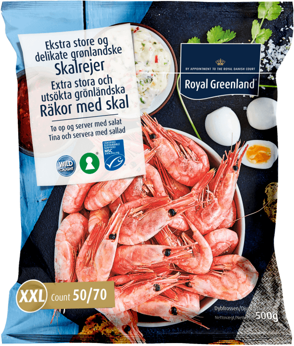 Räkor med skal 50/70 Fryst