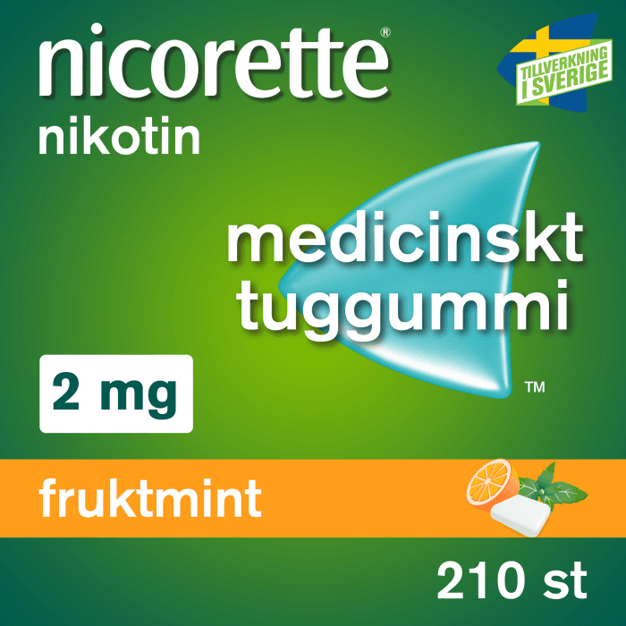 Medicinskt Nikotintuggummi 2mg Fruktmint