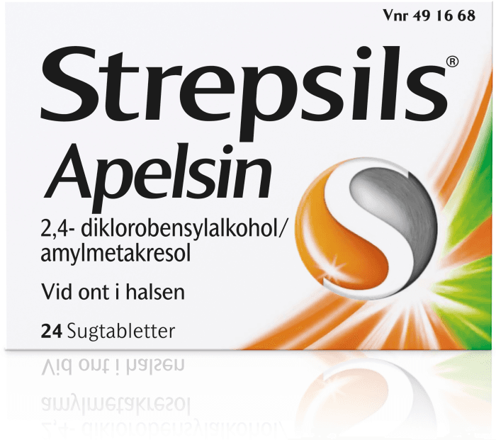 Strepsilis Apelsin, Diklorobensylalkohol/Amylmetakresol, sugtablett