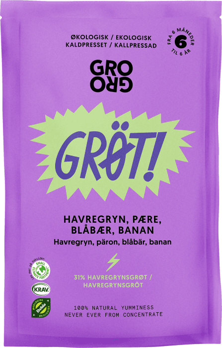 Gröt Blåbär päron 6mån Ekologisk