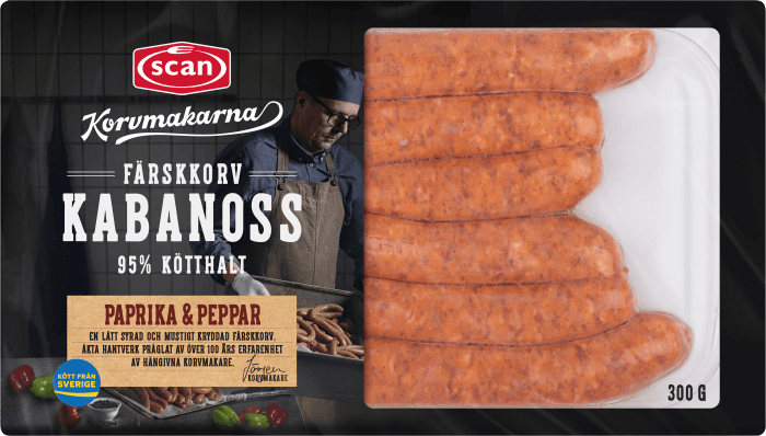 Färskkorv Kabanoss Paprika & Peppar