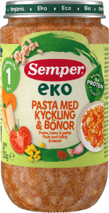 EKO Pasta med kyckling & bönor 12 mån