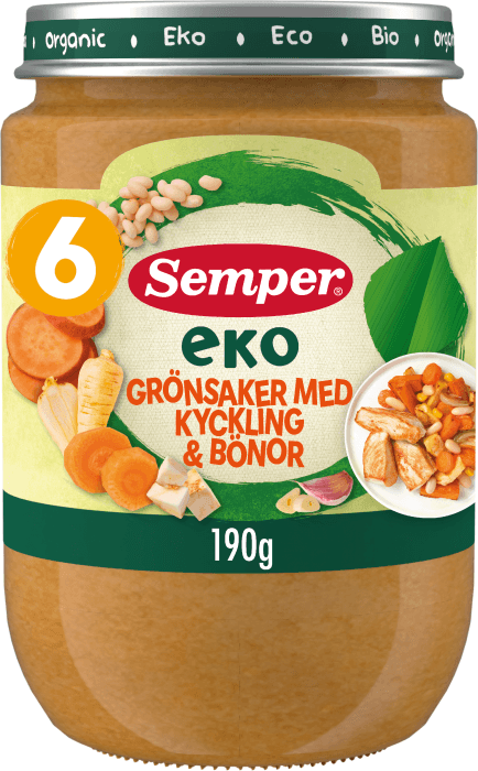 Grönsaker med Kyckling & Bönor Eko