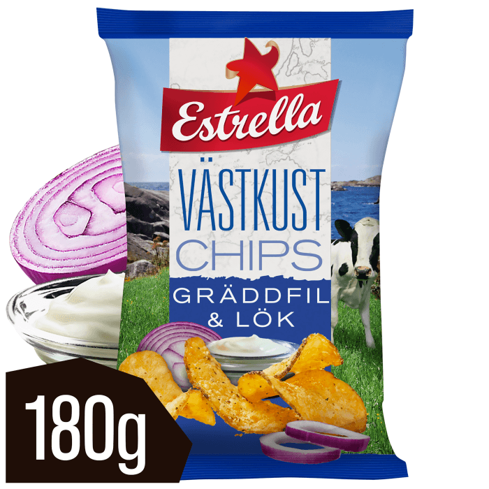 Västkustchips Gräddfil & Lök
