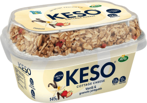 Cottage Cheese Vanilj med Granola Jordgubb Laktosfri 3%