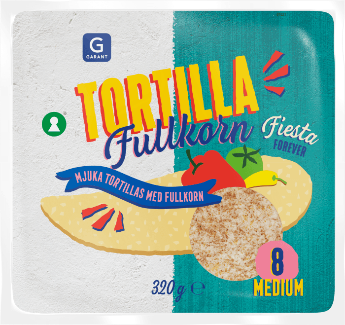 Tortillas Fullkorn Medium 8-p