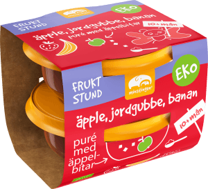 Barnmat Äpple, Jordgubbe & Banan 10M 2x110g