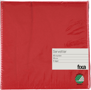 Servett Röd 3-lags 33cm