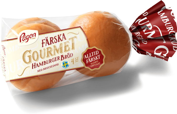 Färska Gourmet Hamburgerbröd 4-p