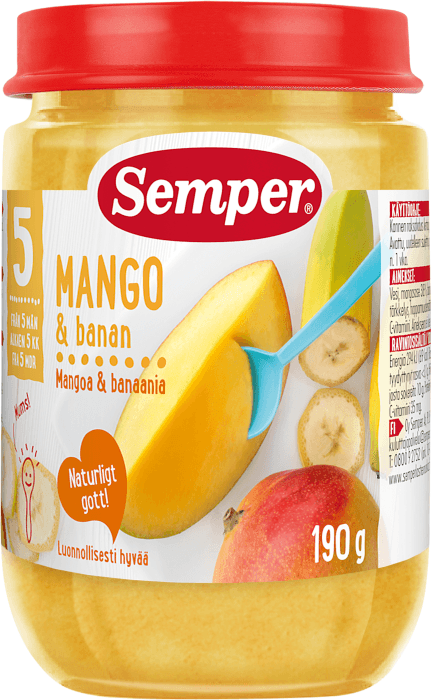 Mango och Bananpuré 5 mån