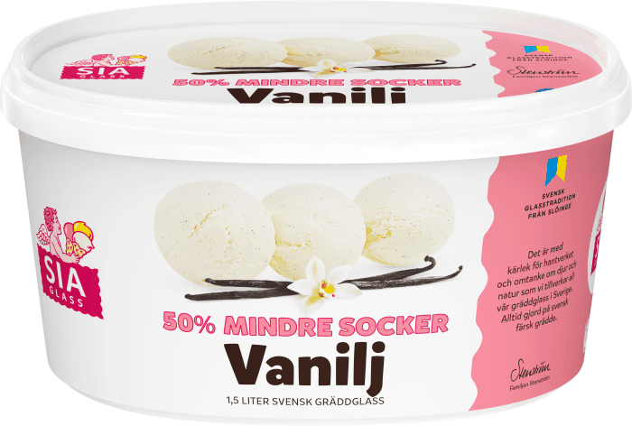 Gräddglass Vanilj mindre Socker