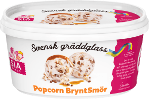 Glass Popcorn brynt smör