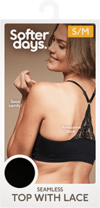 Topp Seamless Spets Svart S/M 1-p