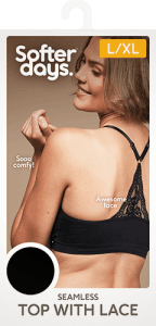 Topp Seamless Spets Svart L/XL 1-p