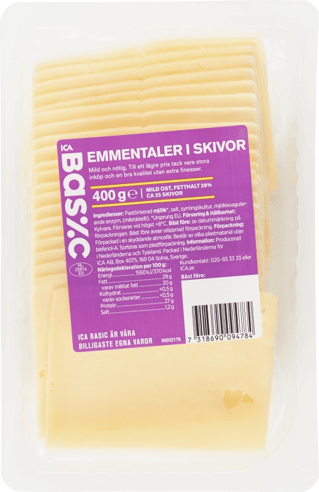 Emmentaler skivad