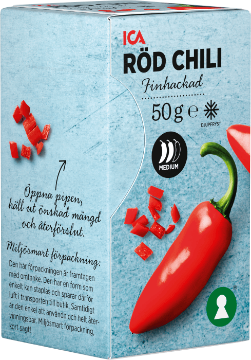 Röd chili Hackad Fryst