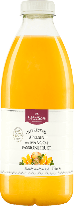 Juice Apelsin, mango & passionsfrukt Nypressad
