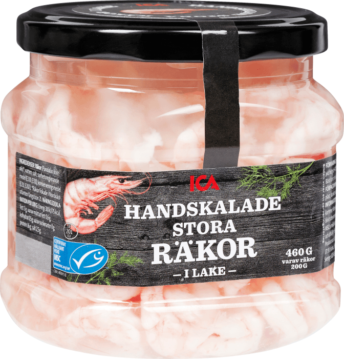 Räkor handskalade stora i lake