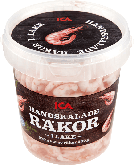 Räkor handskalade i lake