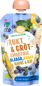 Grötsmoothie blåbär, banan, havre & råg