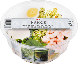 Pastasallad i dillvinägrett & räkor