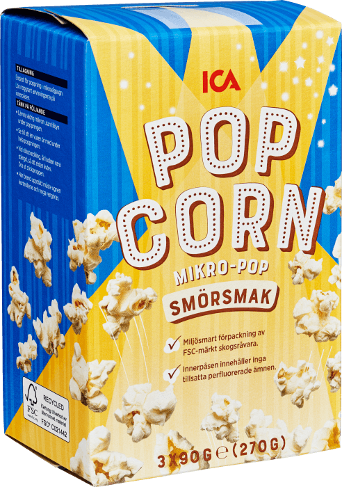 Popcorn Mikropopcorn smörsmak