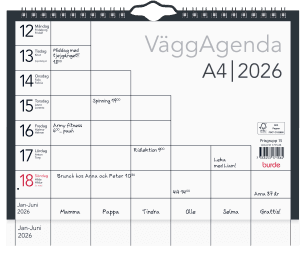 Väggkalender Väggagenda A4 2026