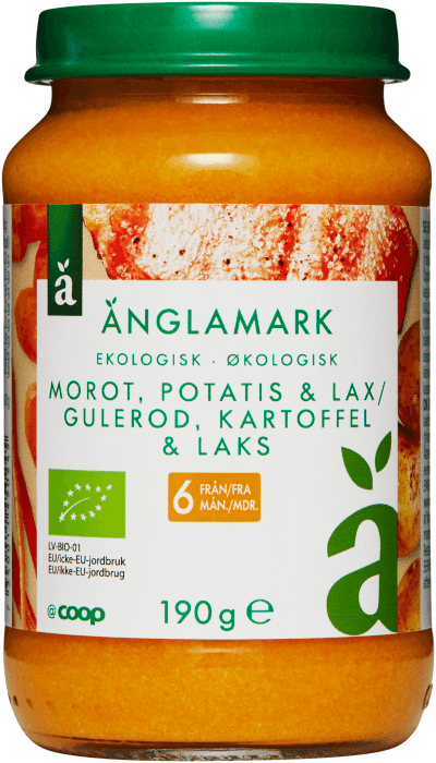 Barnmat Morot, Potatis & Lax 6 mån Eko