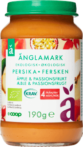 Barnmat Persika & Passionsfrukt 4 mån Eko