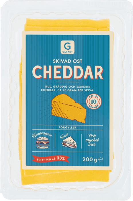 Cheddar Skivad Hamburgerost 33%