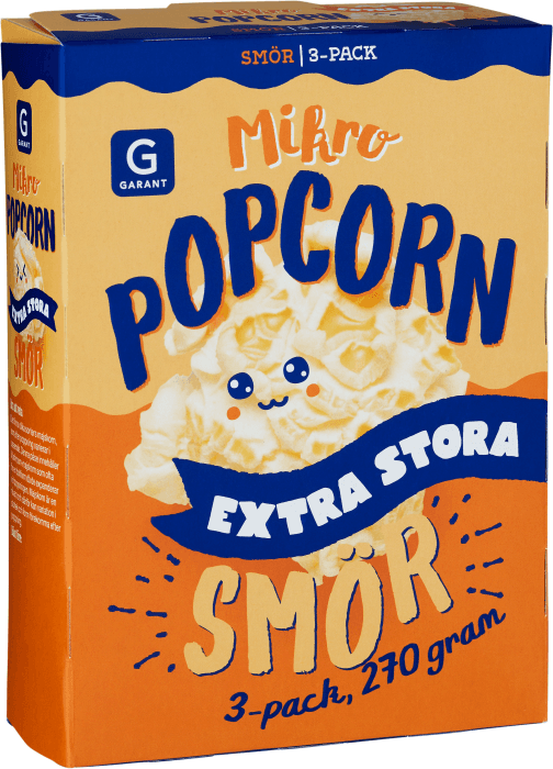 Mikropopcorn Smör Extra Stora 3-p