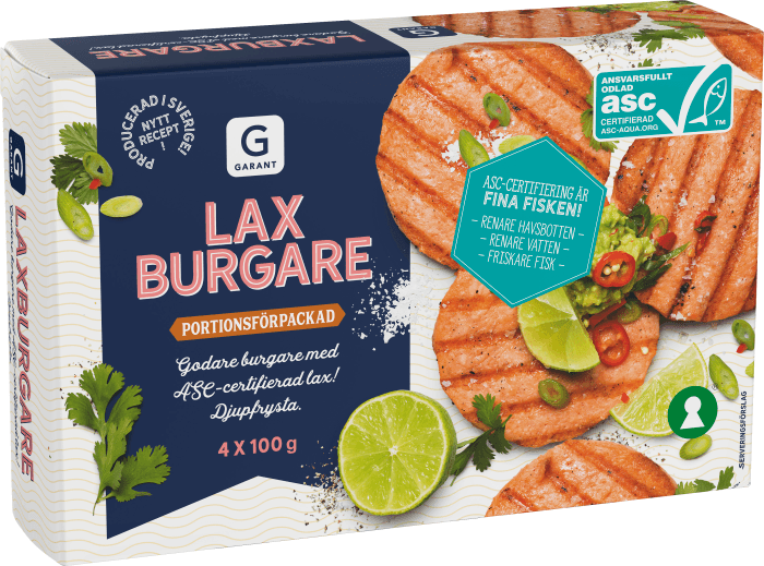 Laxburgare Fryst ASC 4-p