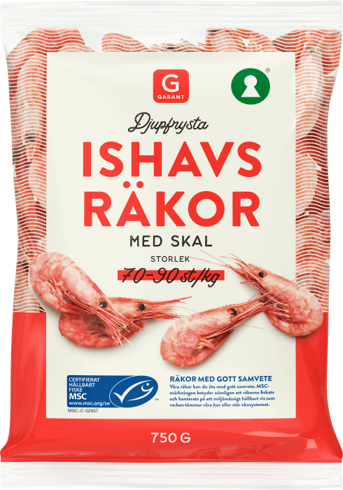 Ishavsräkor med Skal 70/90 Frysta MSC