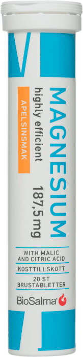 Magnesium brustablett apelsin 187.5mg